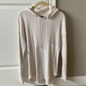Abercrombie & Fitch Cream Waffle-Knit Hooded Long Sleeve
